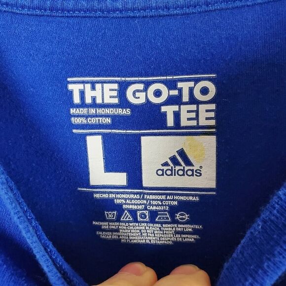 Adidas Men's Blue Graphic T-Shirt - Picture 3 of 8